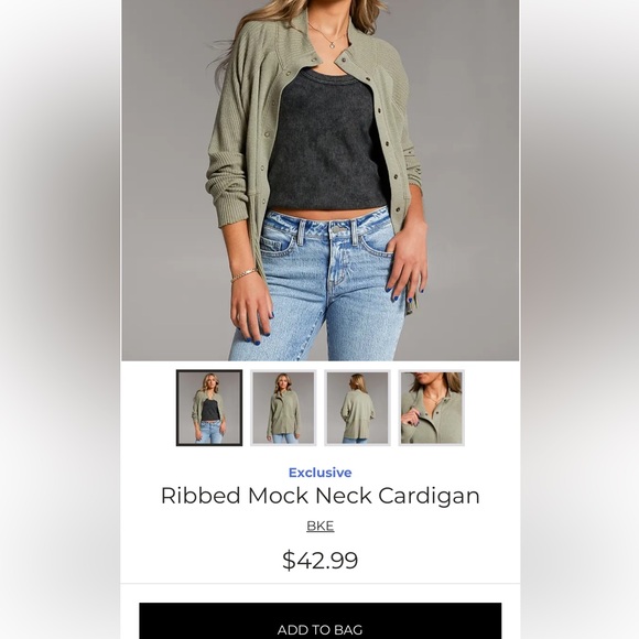 NWT BKE Ribbed Cardigan - Picture 5 of 5